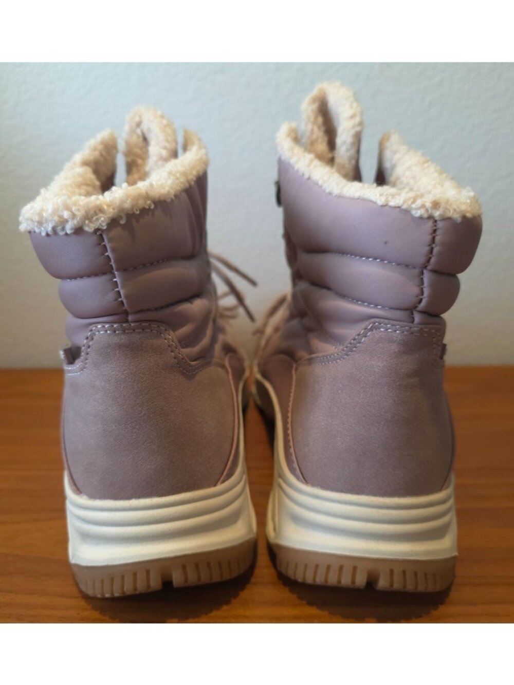 Baretraps Maine Waterproof Mauve Faux Fur Lace-Up Hiker Boots Women's 10M - Picture 4 of 10